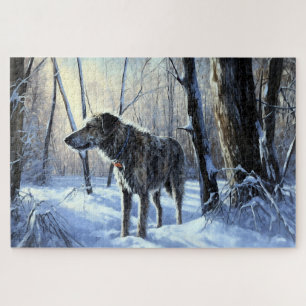 Quebra-cabeça Irish Wolfhound Deixe Nevar Natal