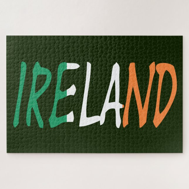 Quebra-cabeça Irlanda sobreposta à bandeira irlandesa 20x30 1014 (Horizontal)