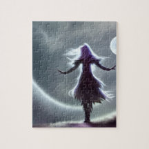 Irmã da Lua Impressão Digital de Arte Fantasia AI