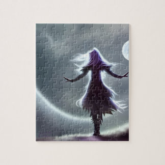 Quebra-cabeça Irmã da Lua Impressão Digital de Arte Fantasia AI
