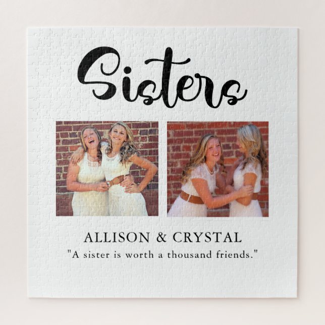 Quebra-cabeça Irmãs Calliografia 2 Citação de Foto Sibling (Vertical)