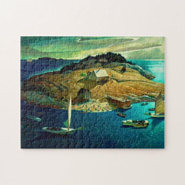 Quebra-cabeça Island Funeral, 1939 por Newell Convers Wyeth (Horizontal)