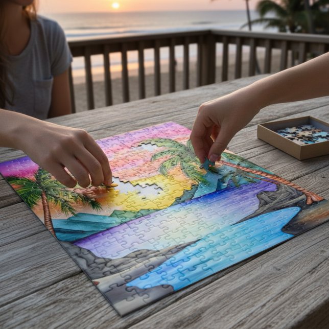 Quebra-cabeça Island Tropical Beach Sunset (Criador carregado)