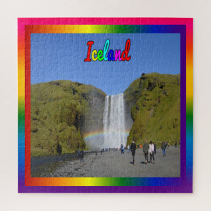 Quebra-cabeça Islândia Rainbow Waterfall