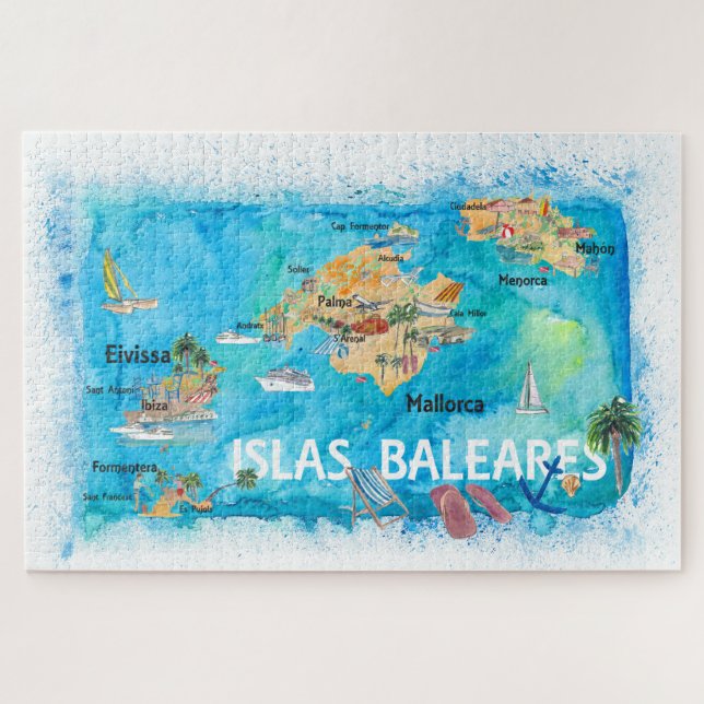 Quebra-cabeça Islas Baleares Mallorca, Ibiza e Menorca (Horizontal)