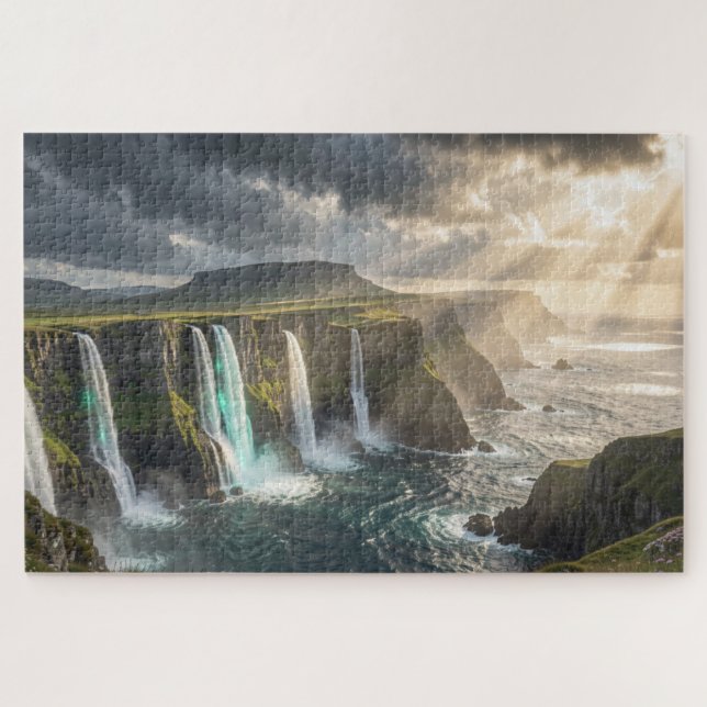 Quebra-cabeça Isle of Legends Coastal Waterfall Jigsaw Puzzle (Horizontal)