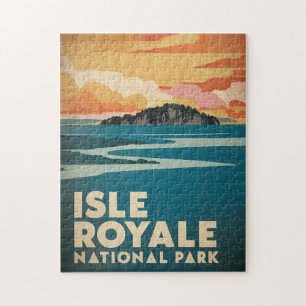 Quebra-cabeça Isle Royale National Park Retro Poster