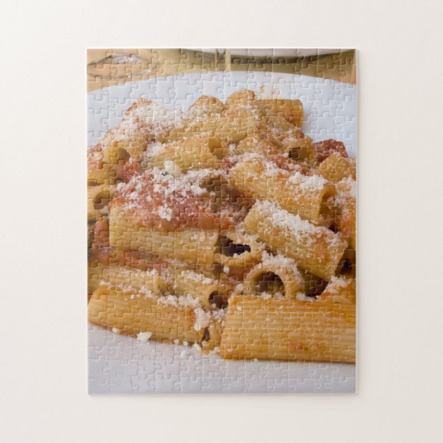 Quebra-cabeça Itália, Positano. Placa de exibição de rigatoni (Vertical)