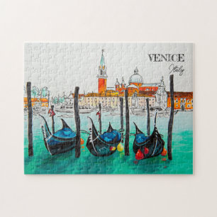 Quebra-cabeça Itália Viagem - Souvenir de aquarela VENICE