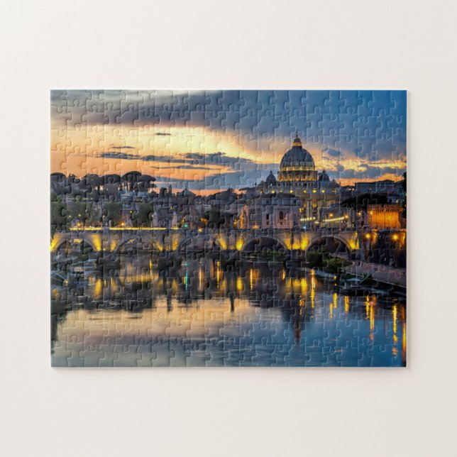Quebra-cabeça Itália, vista de Cidade do Vaticano à noite (Horizontal)