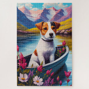 Quebra-cabeça Jack Russell em um remo: Uma aventura cênica