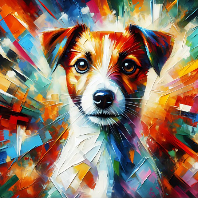 Quebra-cabeça Jack Russell Terrier Acrylic Impressão | Colorido (Criador carregado)