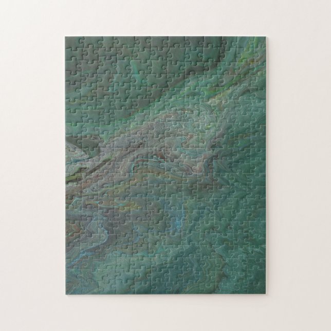 Quebra-cabeça Jade 2 Verde Escuro Abstrato (Vertical)