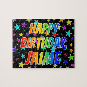 Quebra-cabeça "JAIME" Primeiro Nome, Diversão "FELIZ ANIVERSÁR