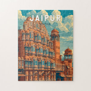 Quebra-cabeça Jaipur India Illustração Viagem Art Vintage