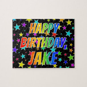 Quebra-cabeça "JAKE" Primeiro Nome, Diversão "FELIZ ANIVERSÁRI