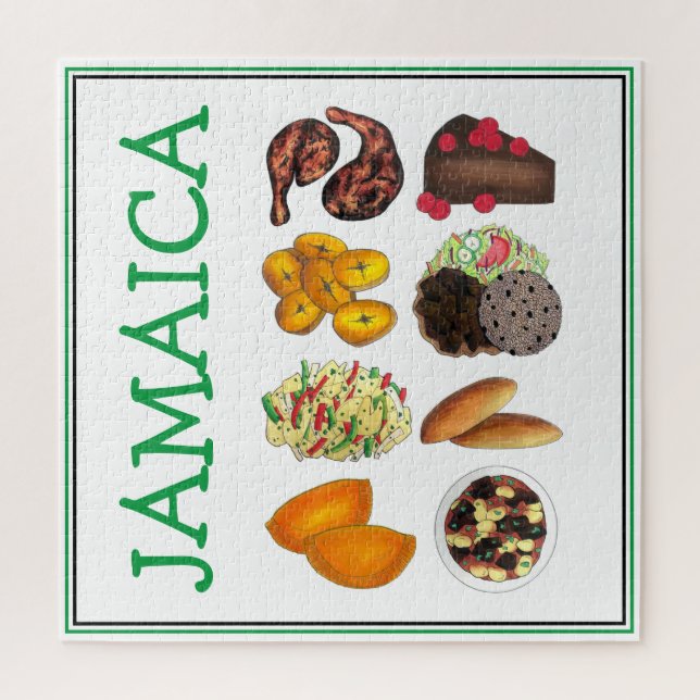 Quebra-cabeça JAMAICA Comidas jamaicana Ilhas Caribes (Vertical)