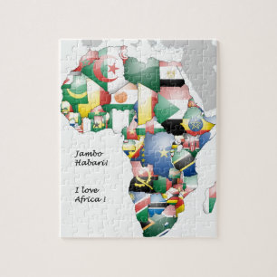 Quebra-cabeça Jambo Habari África! Eu amo a África