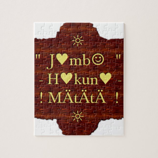 Quebra-cabeça Jambo Hakuna Matata: Impressão de Arte Africana/Gr (Vertical)