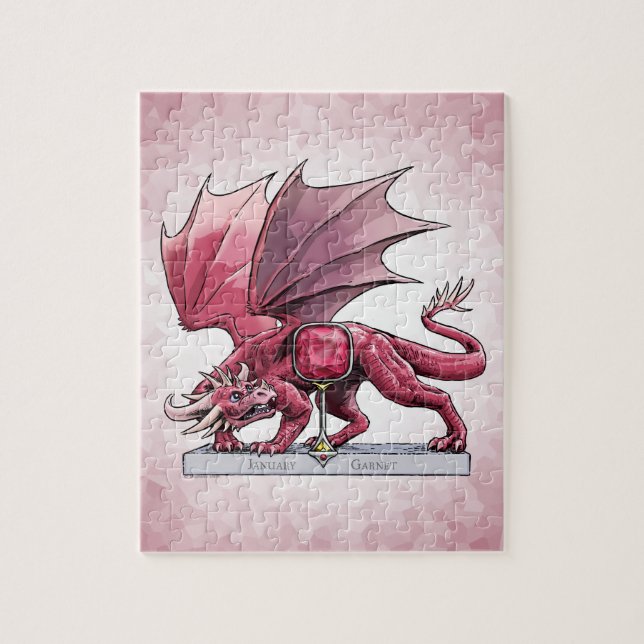 Quebra-cabeça Janeiro Birthstone Dragon - Garnet Jigsee Quebra-c (Vertical)