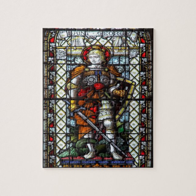 Quebra-cabeça Janela de vitral de St George (Vertical)