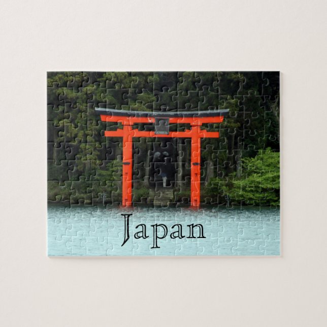 Quebra-cabeça japão de torii vermelho-do-hakone (Horizontal)
