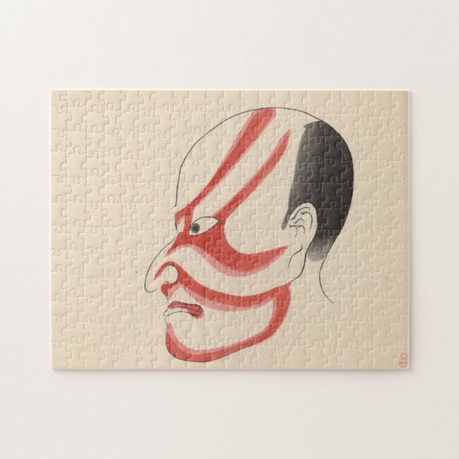 Quebra-cabeça Japão - Kabuki tradicional - vermelho4 - (Horizontal)
