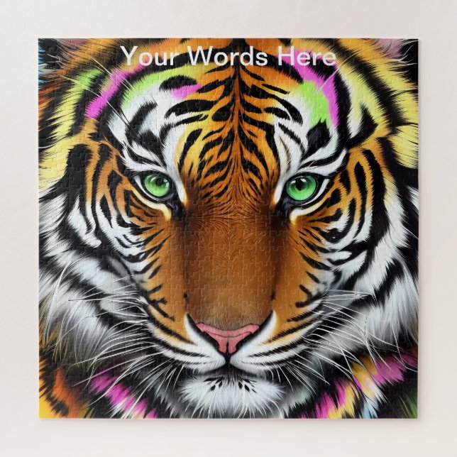 Quebra-cabeça Jardim Arco-íris Neon Psicodélico Natureza & Vida  (Vertical)