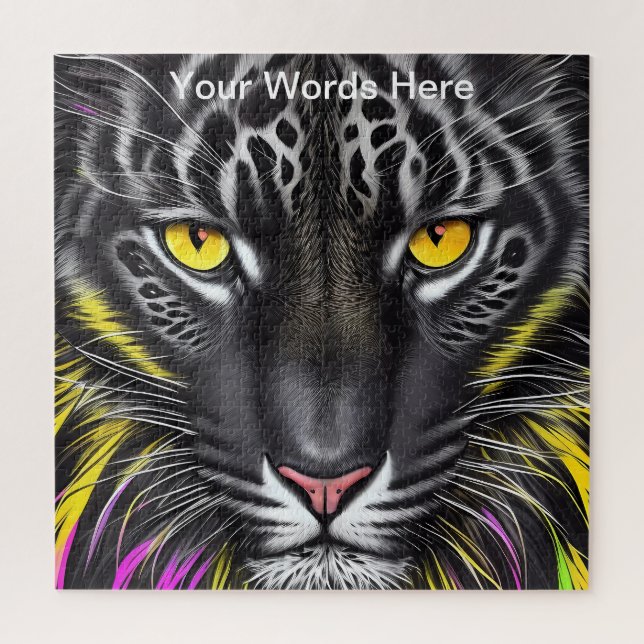 Quebra-cabeça Jardim Arco-íris Neon Psicodélico Natureza & Vida  (Vertical)