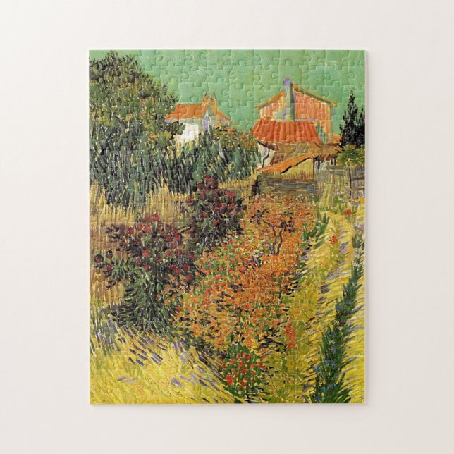 Quebra-cabeça Jardim atrás de uma Casa. Vincent van Gogh. (Vertical)