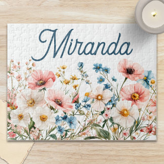 Quebra-cabeça Jardim Botânico Nome Personalizado Cottagecore