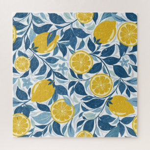 Quebra-cabeça Jardim da Zistia Lemon - Amarelo Brilhante e Azul