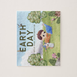 Quebra-cabeça Jardim de Aquarela Mineralista Verde Personalizado