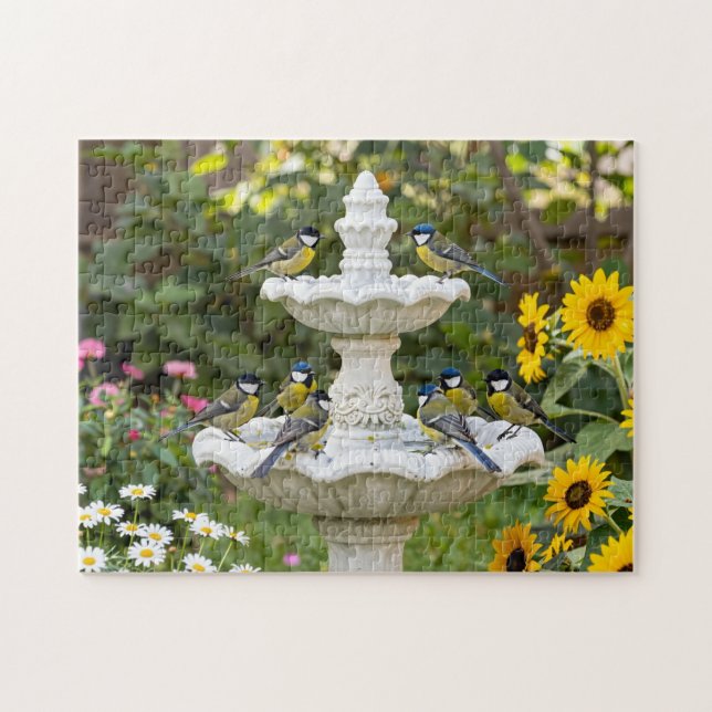 Quebra-cabeça Jardim de Banho de Pássaros de Verão (Horizontal)