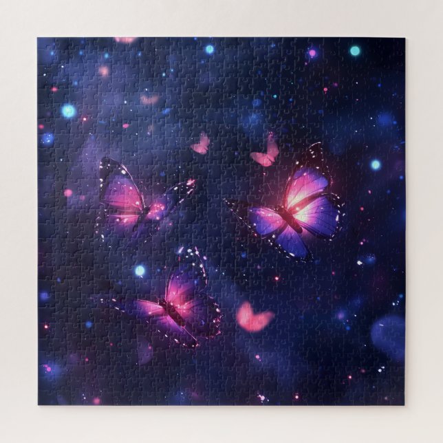 Quebra-cabeça Jardim de Borboletas Noturnas Celestiais (Vertical)