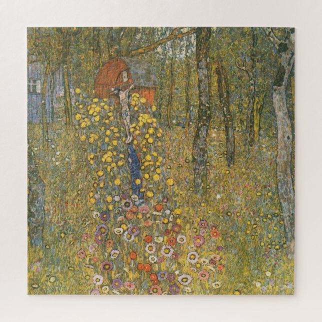 Quebra-cabeça Jardim de fazenda com Crucifixo (por Gustav Klimt) (Vertical)