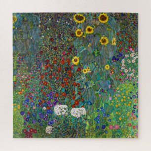 Quebra-cabeça Jardim de fazenda com girassóis Gustav Klimt