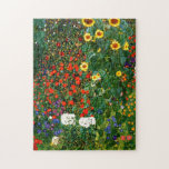 Quebra-cabeça Jardim de fazenda com girassóis por Gustav Klimt<br><div class="desc">Jardim de fazenda com girassóis,  pintura de arte fina por Gustav Klimt</div>