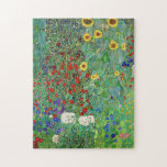 Quebra-cabeça Jardim de Fazenda Gustav Klimt com pintura de gira<br><div class="desc">Jardim de Fazenda Gustav Klimt com Sunflower Vintage Floral Art Nouveau</div>
