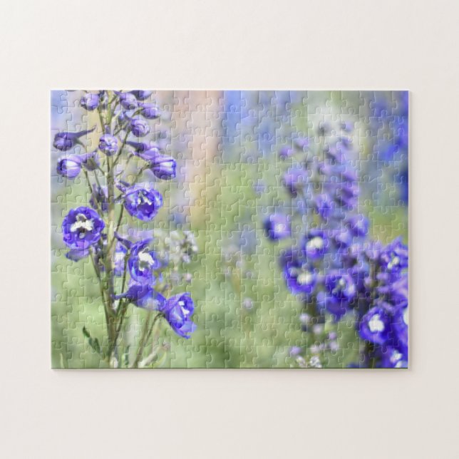 Quebra-cabeça Jardim de Fotografia da Flor Roxo Delphinium (Horizontal)