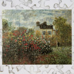 Quebra-cabeça Jardim de Monet na Argentina por Claude Monet<br><div class="desc">O Jardim do Artista na Argentina (Um Canto do Jardim com Dahlias) (1873), de Claude Monet, é uma pintura de natureza floral de arte do impressionismo clássico. Uma casa de fazenda do campo está no fundo. Um casal apaixonado está passando por um jardim romântico de primavera com rosas florescentes e...</div>