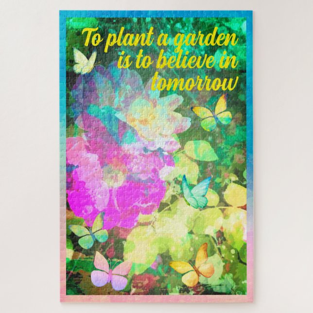 Quebra-cabeça Jardim de Rosa de Abstrato de Pastel personalizado (Vertical)