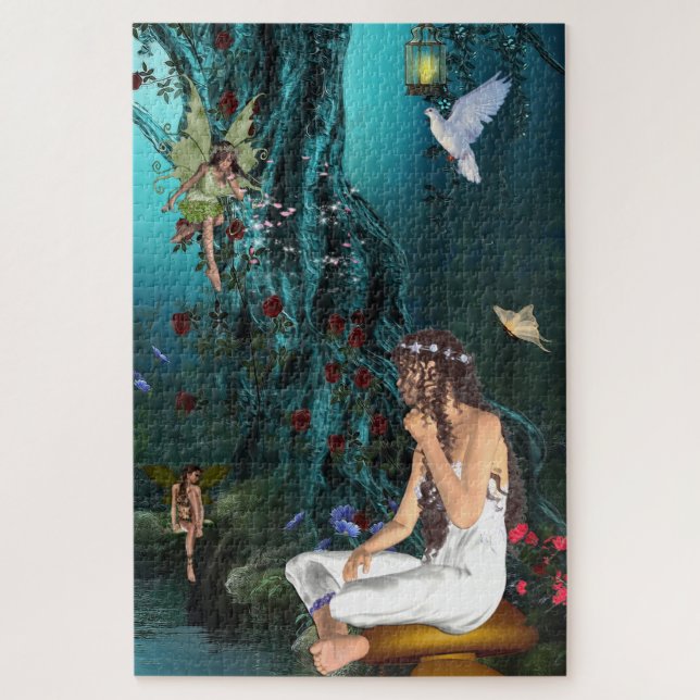 Quebra-cabeça Jardim de Rosa de fadas (Vertical)