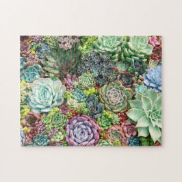 Quebra-cabeça Jardim de Suculentos Coloridos