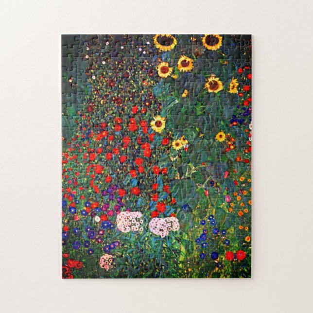 Quebra-cabeça Jardim Flor Gustav Klimt (Vertical)
