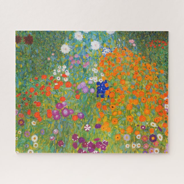Quebra-cabeça Jardim Flor por Gustav Klimt (Horizontal)