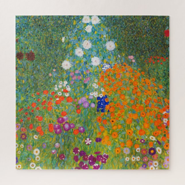 Quebra-cabeça Jardim Flor por Gustav Klimt (Vertical)
