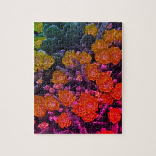 Quebra-cabeça Jardim Floral Artístico Abstrato