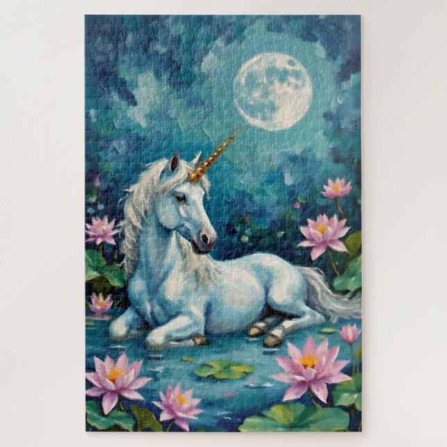 Quebra-cabeça Jardim Místico do Unicorn (Vertical)