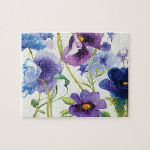 Quebra-cabeça Jardim misturado azul e roxo